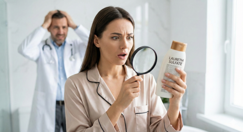 夫がお風呂場で絶叫。「そのシャンプー、台所洗剤と同じ成分だよ！」医師が裏側を見て震えた理由🚿